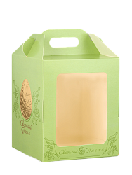 Коробка для кулича с окном "Золотая пасха" 15 см*15 см*18 см